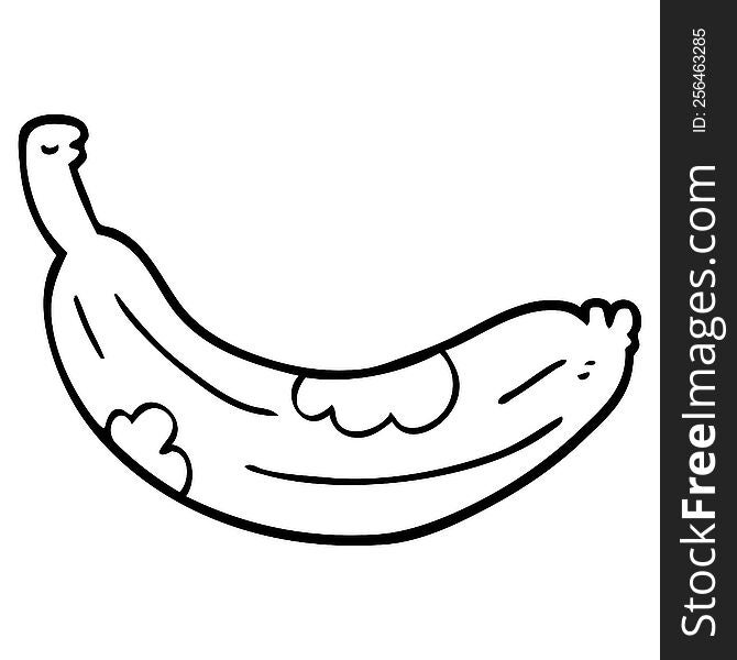 line drawing cartoon rotten banana