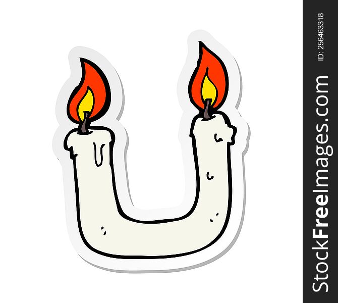 sticker of a burning the candle at both ends cartoon