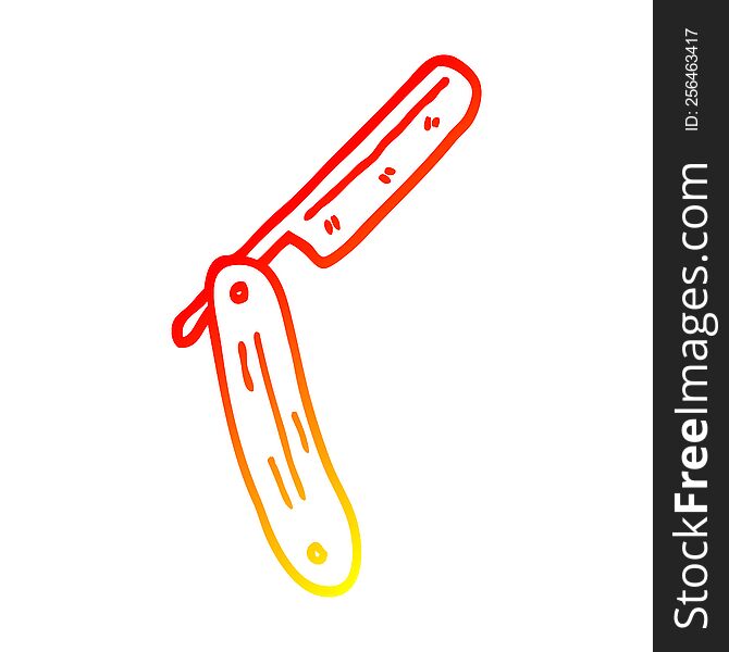 warm gradient line drawing of a cartoon old style razor