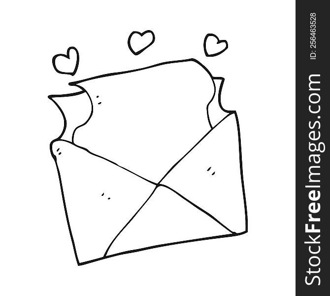 Black And White Cartoon Love Letter