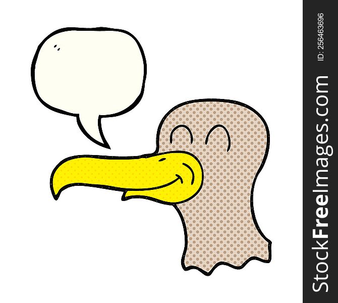 freehand drawn comic book speech bubble cartoon seagull