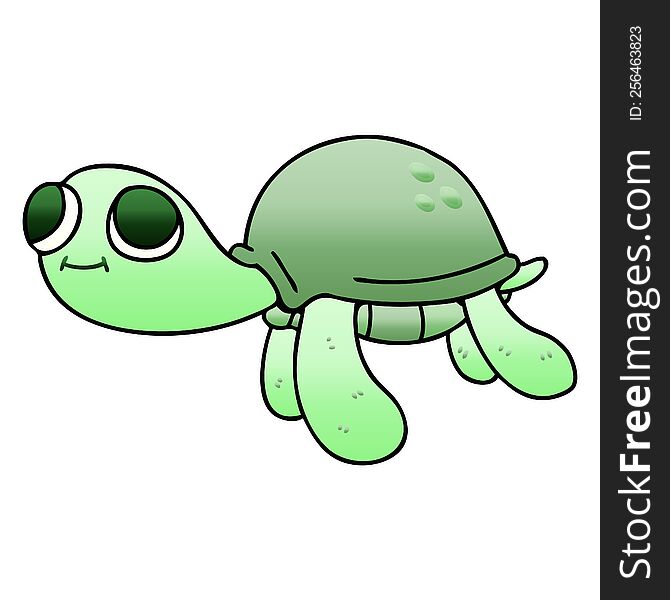 quirky gradient shaded cartoon turtle