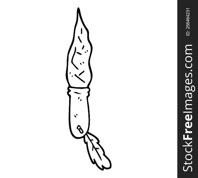 line drawing cartoon of a stone dagger