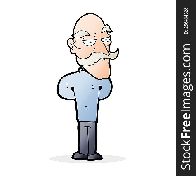 cartoon old man with mustache