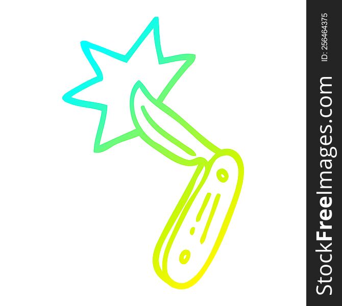 cold gradient line drawing of a cartoon pen knife