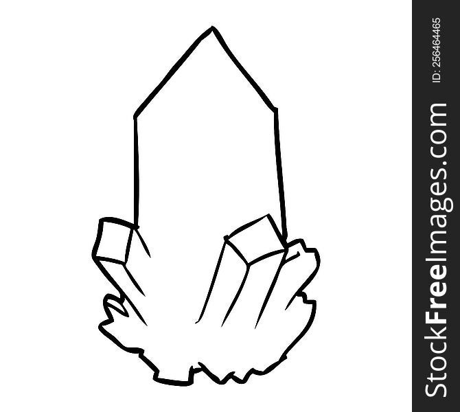 line drawing of a quartz crystal. line drawing of a quartz crystal