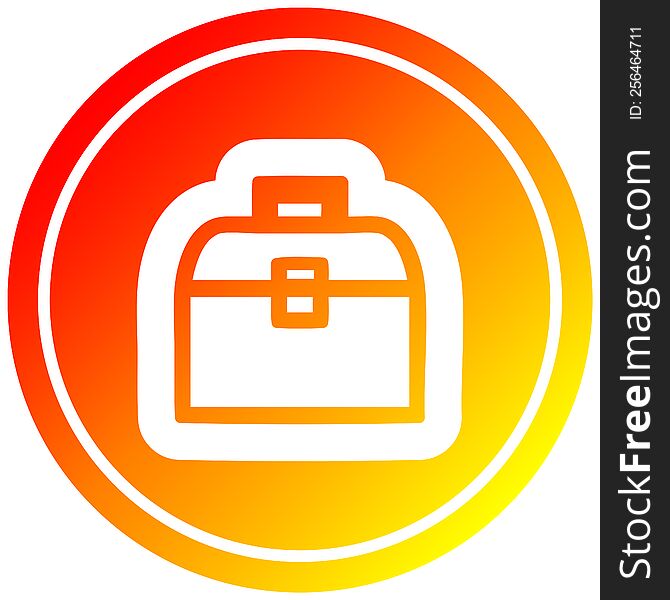 tool box circular icon with warm gradient finish. tool box circular icon with warm gradient finish