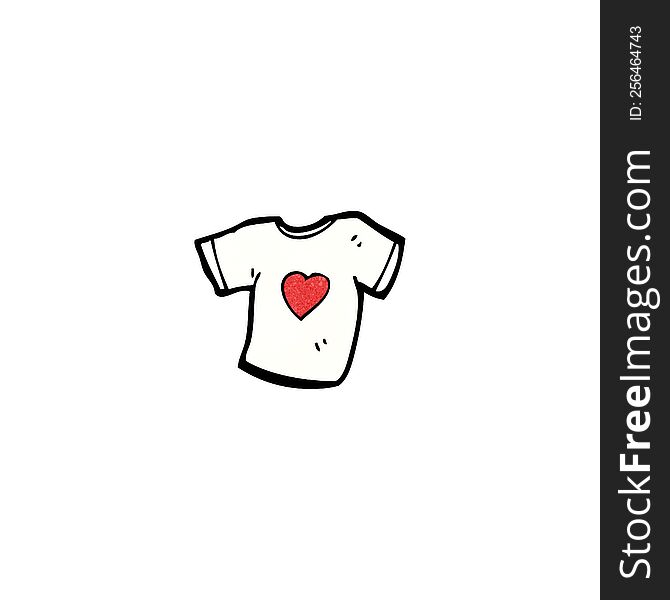 love heart tee shirt cartoon