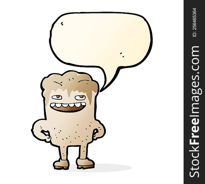 Cartoon Bad Tooth With Speech Bubble