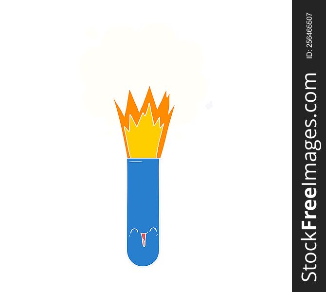 flat color style cartoon exploding chemicals in test tube