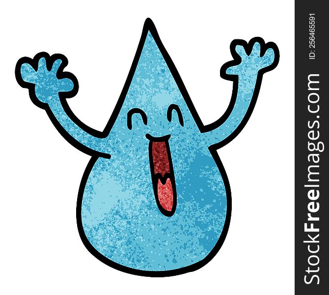 cartoon doodle rain drop