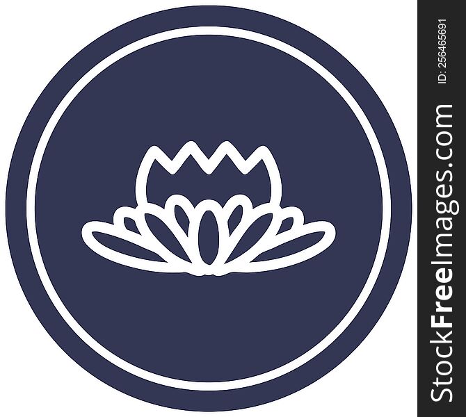 lotus flower circular icon symbol