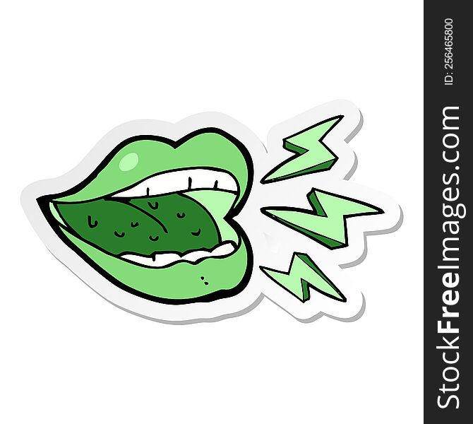 sticker of a cartoon smiling halloween mouth
