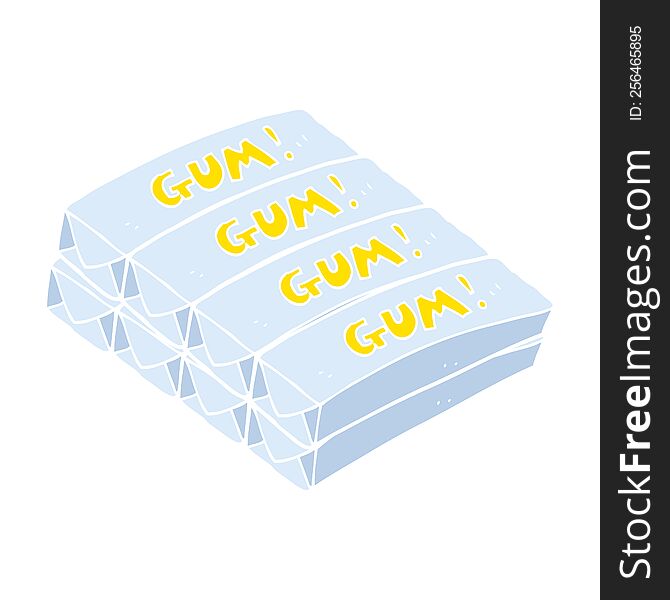flat color illustration of chewing gum. flat color illustration of chewing gum