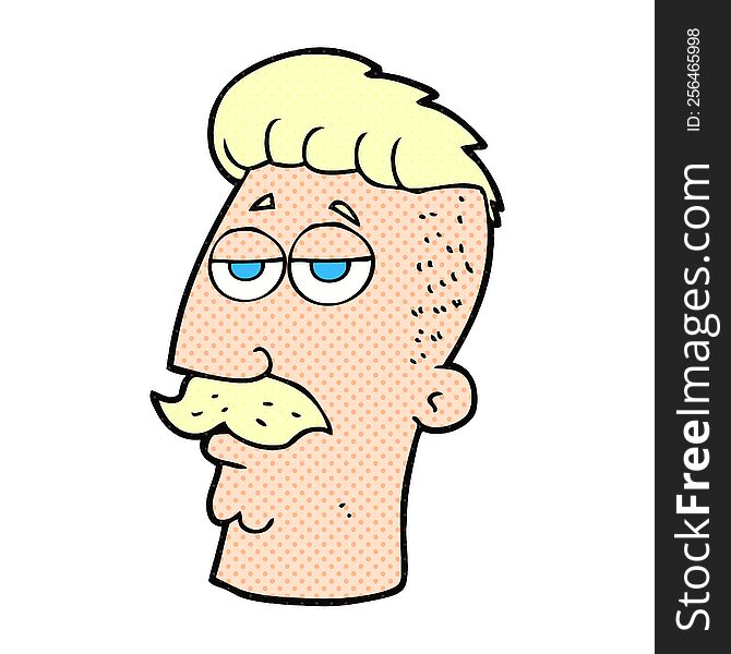 freehand drawn cartoon man with hipster hair cut