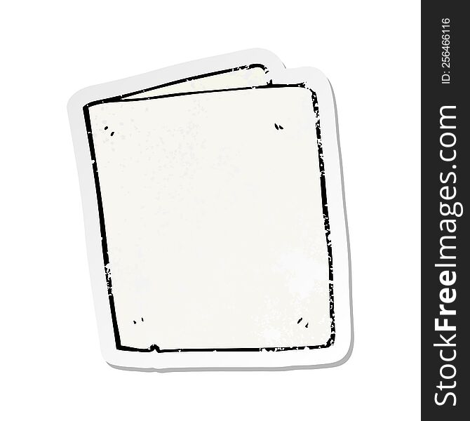 Retro Distressed Sticker Of A Cartoon Folded Card