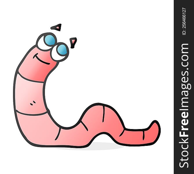 freehand drawn cartoon worm