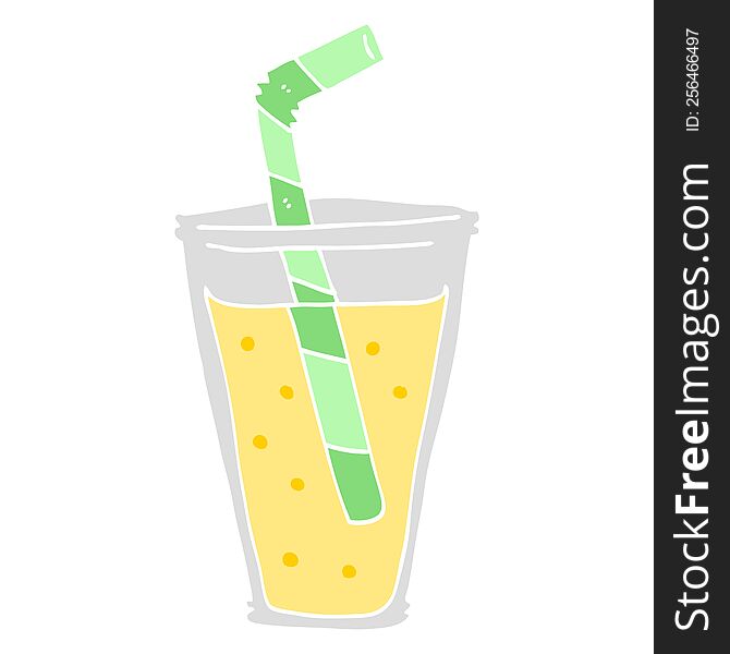 flat color style cartoon fizzy drink