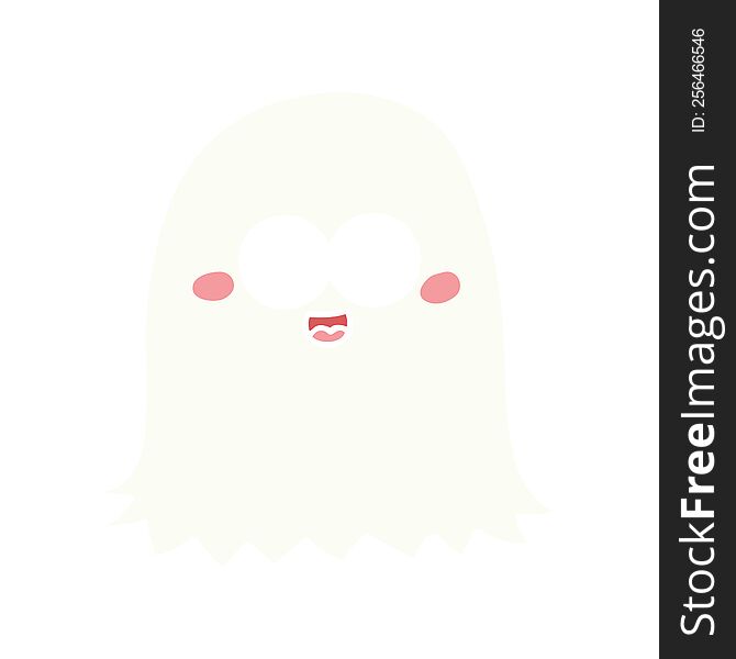 Flat Color Style Cartoon Friendly Ghost