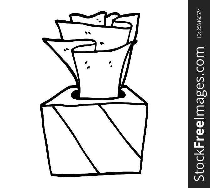 Line Drawing Cartoon Box Of Tissues