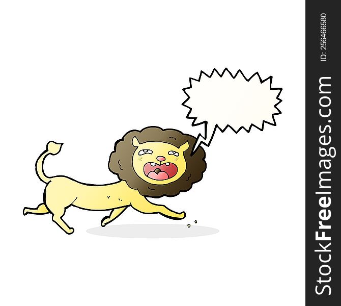 cartoon lion with speech bubble