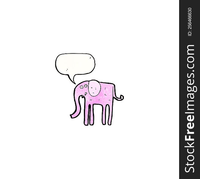 Cartoon Elephant With Speech Bubble