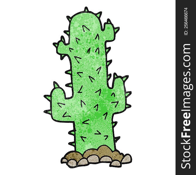 Textured Cartoon Cactus