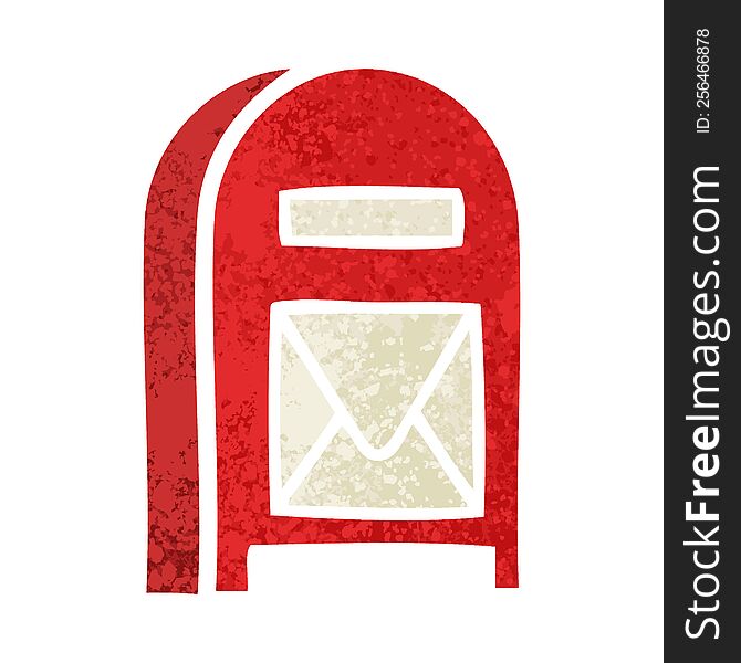 retro illustration style cartoon of a mail box