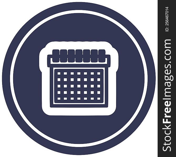 monthly calendar circular icon symbol