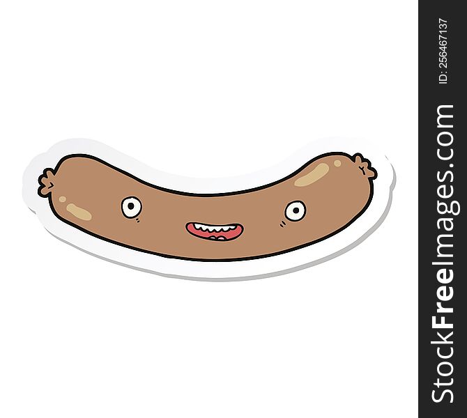 sticker of a cartoon sausage