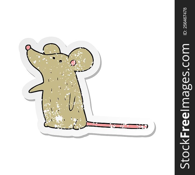 Retro Distressed Sticker Of A Cartoon Mouse