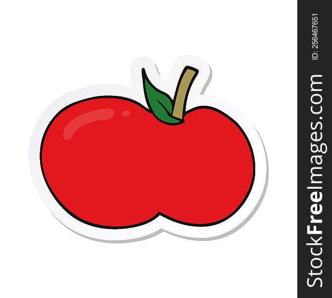 Sticker Of A Cartoon Apple