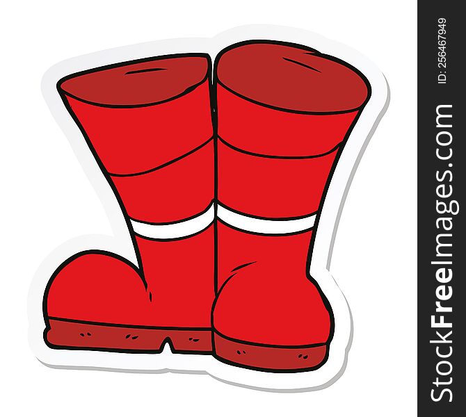 sticker of a wellington boots cartoon