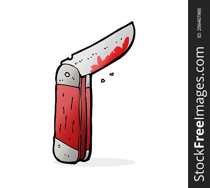 cartoon bloody folding knife