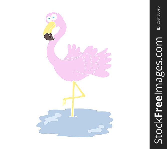 flat color illustration of flamingo. flat color illustration of flamingo