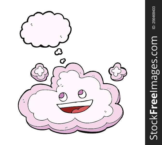 Cartoon Decorative Cloud With Thought Bubble