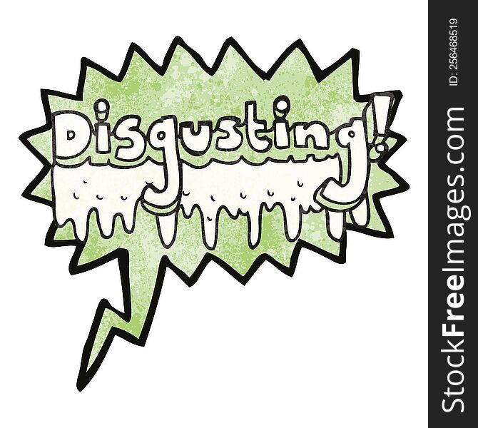 freehand speech bubble textured cartoon disgusting symbol