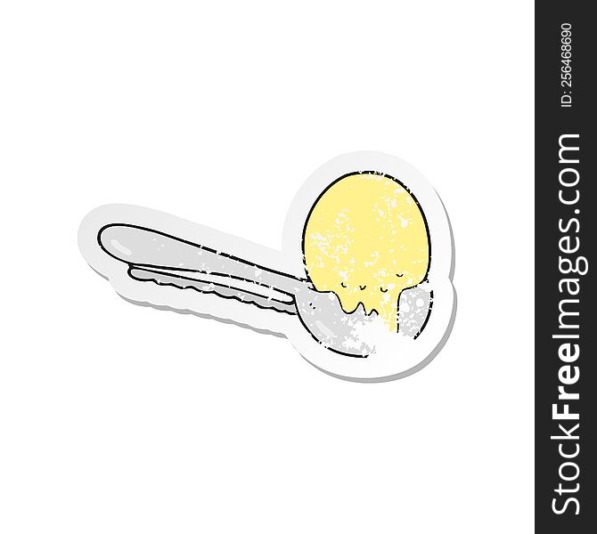 Retro Distressed Sticker Of A Cartoon Scoop Of Ice Cream