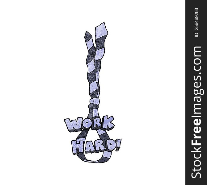 freehand textured cartoon work hard symbol