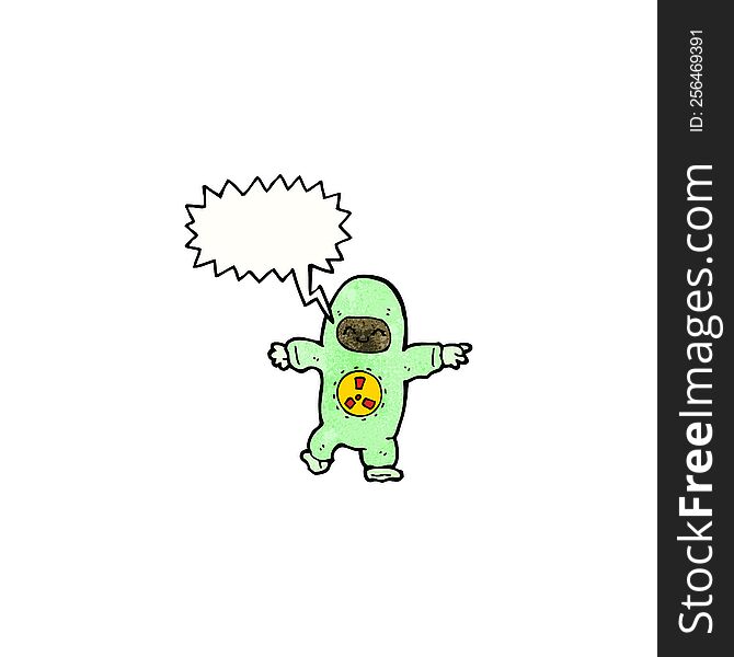 Cartoon Man In Radiation Suit