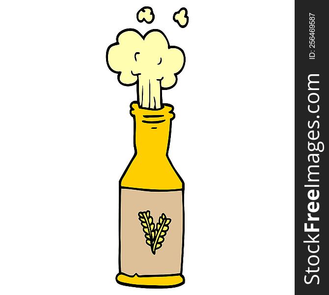 cartoon doodle bottle of beer