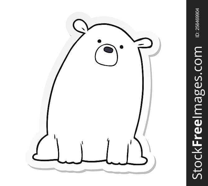 sticker of a cartoon polar bear
