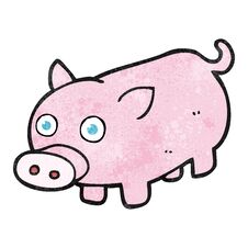 Textured Cartoon Piglet Royalty Free Stock Image