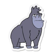 Sticker Of A Cartoon Gorilla Stock Photos