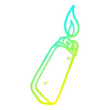 Cold Gradient Line Drawing Cartoon Disposable Lighter Stock Image