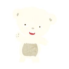 Cartoon Waving Polar Bear Stock Images