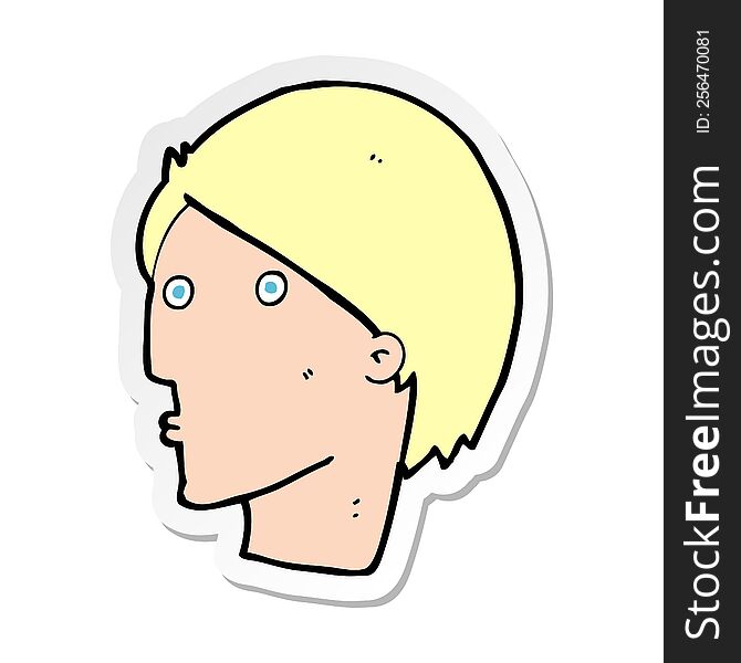 sticker of a cartoon surprised face