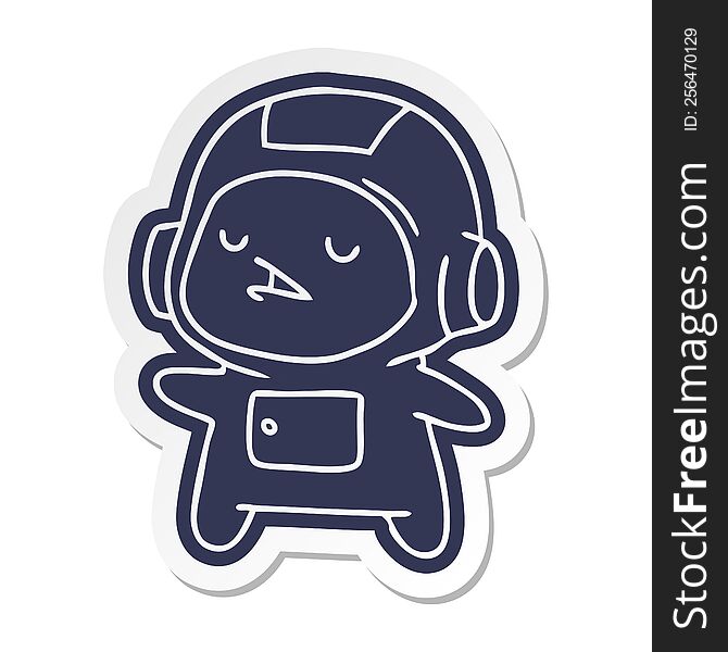 Cartoon Sticker Of A Kawaii Cute Astronaut Boy