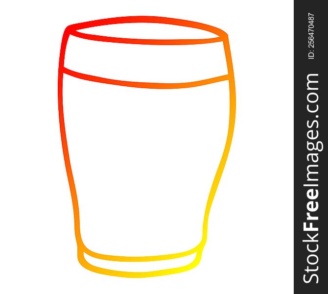 warm gradient line drawing of a cartoon pint of stout