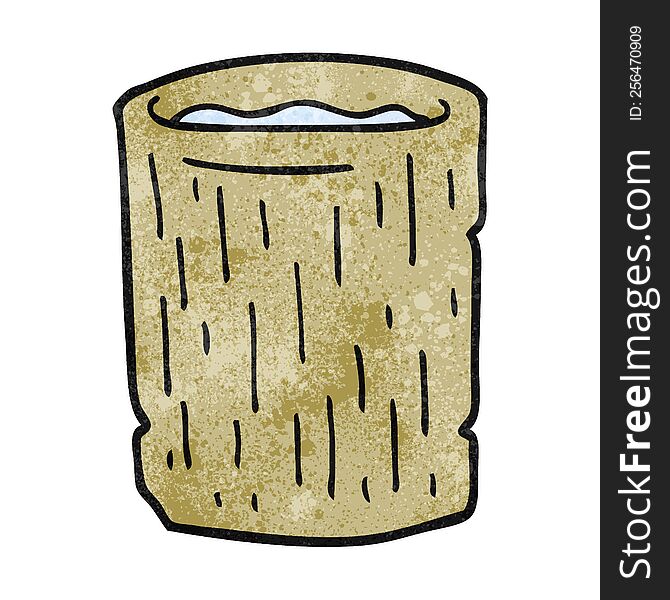 Textured Cartoon Wooden Cup With Water